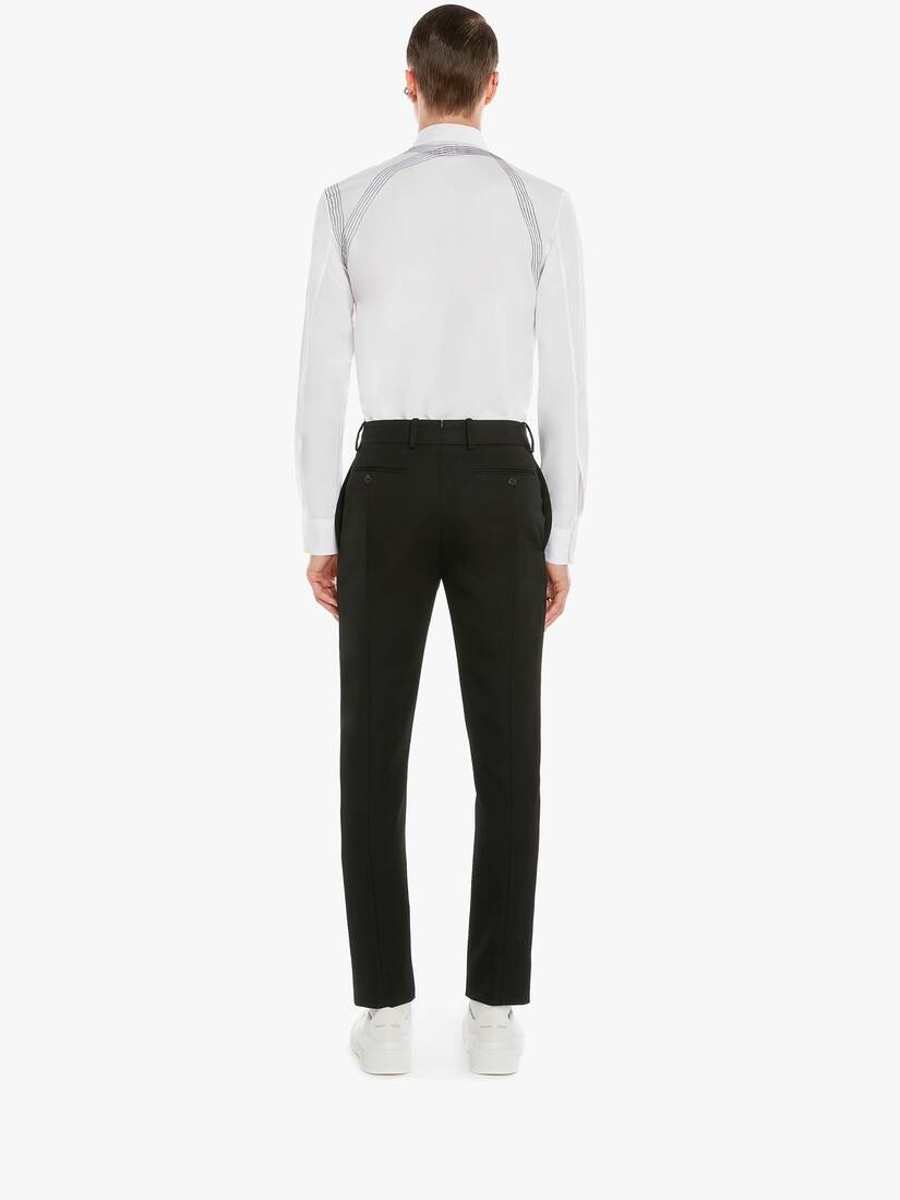 Contrast Stitch Harness Shirt in White - 4