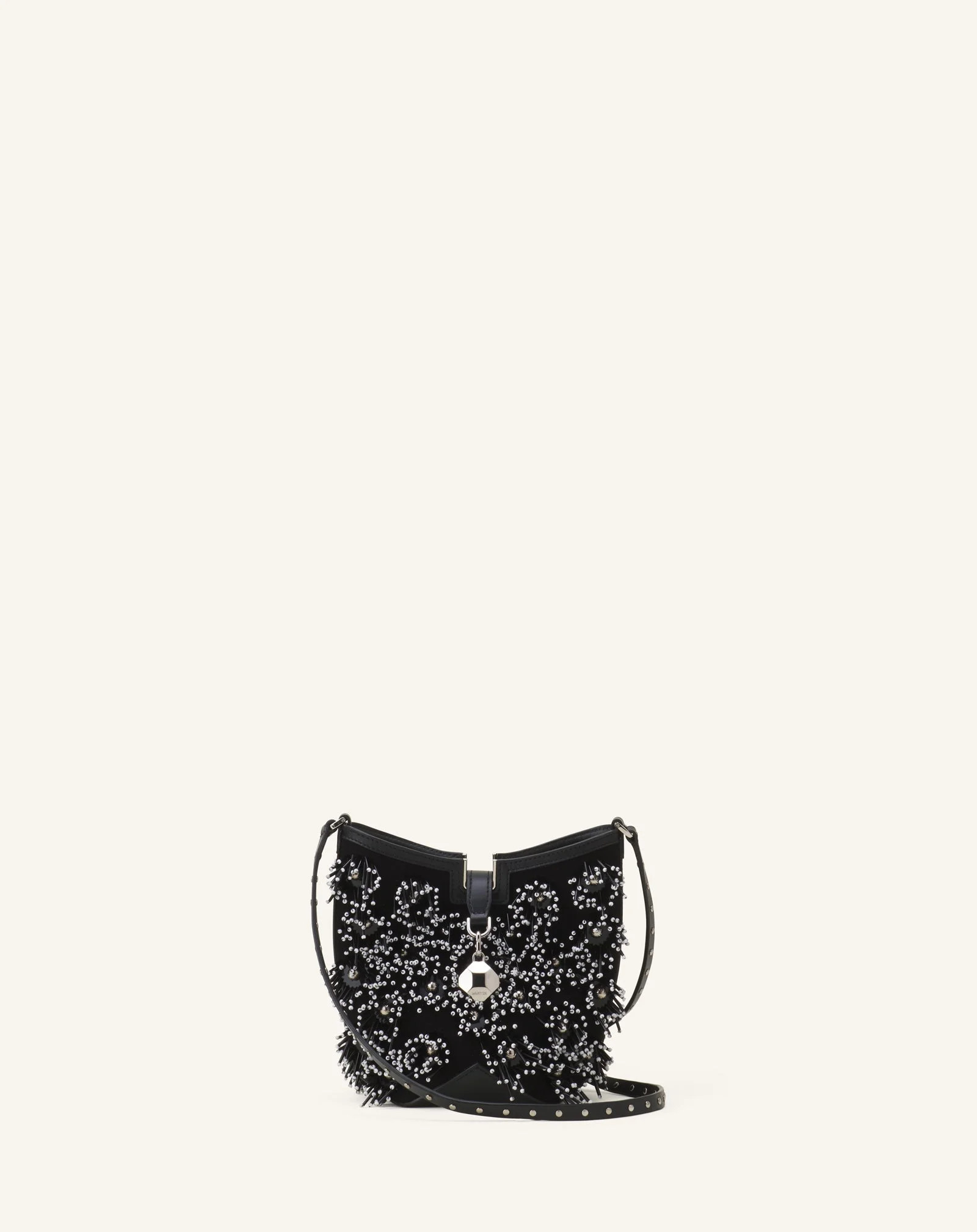 CATCH BY LANVIN EMBROIDERED LEATHER BUCKET BAG - 1