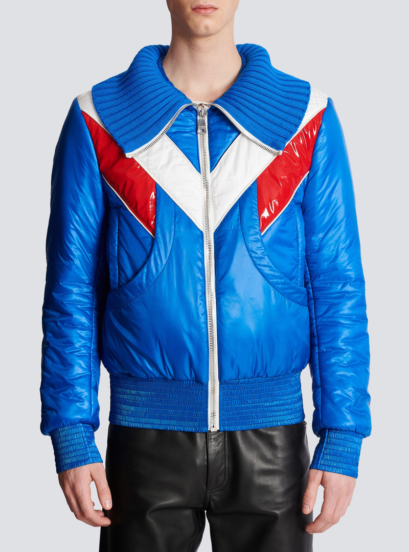 Nylon puffer jacket with contrasting effect 5