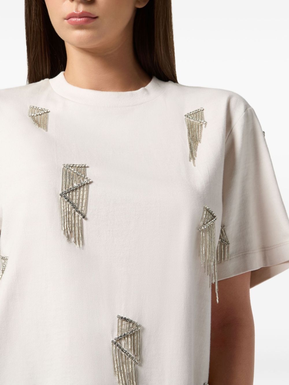 Fringe jersey T-shirt - 4