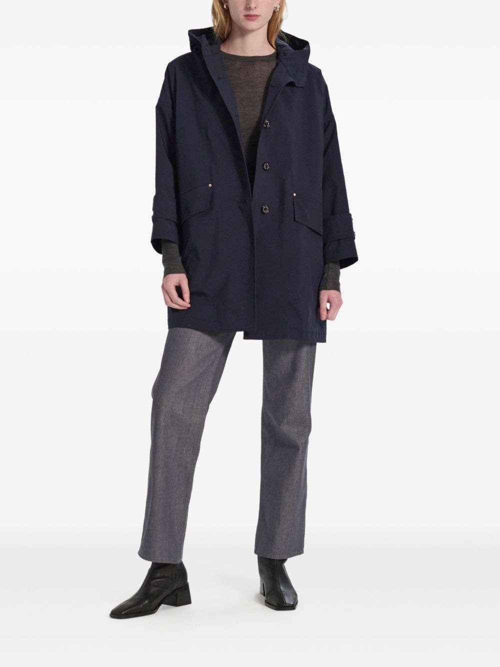 Humbie hooded button-up coat - 2