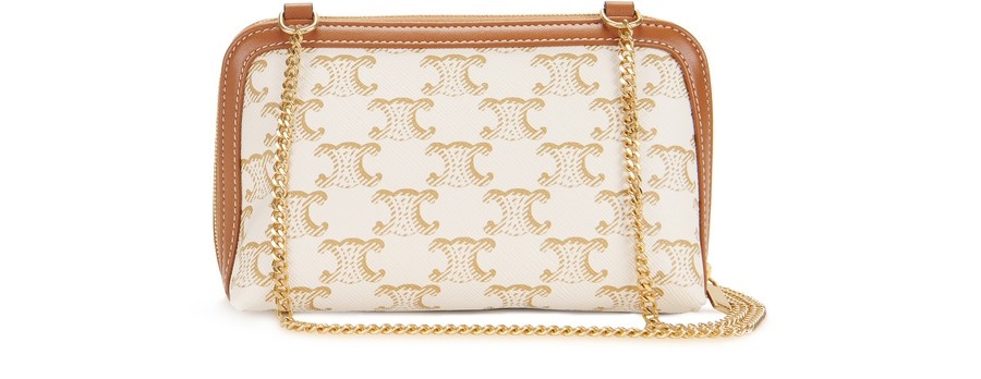 Clutch with Chain in Triomphe Canvas and Lambskin - 3