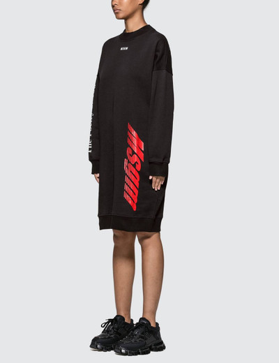 MSGM Multi Logo Print Fleece Dress outlook