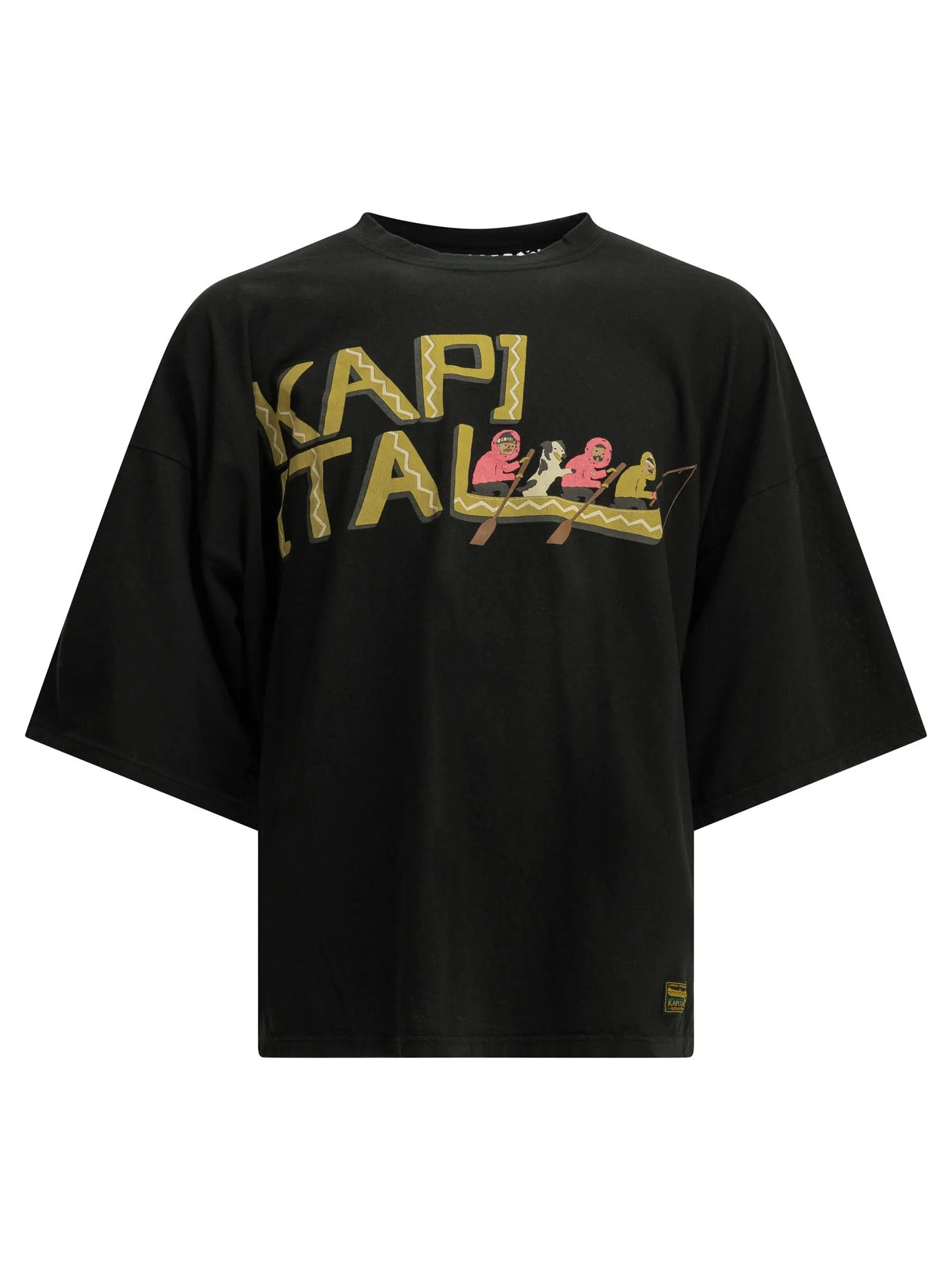 Kapital Katabira Canoe Crew-neck T-shirt Black - 1