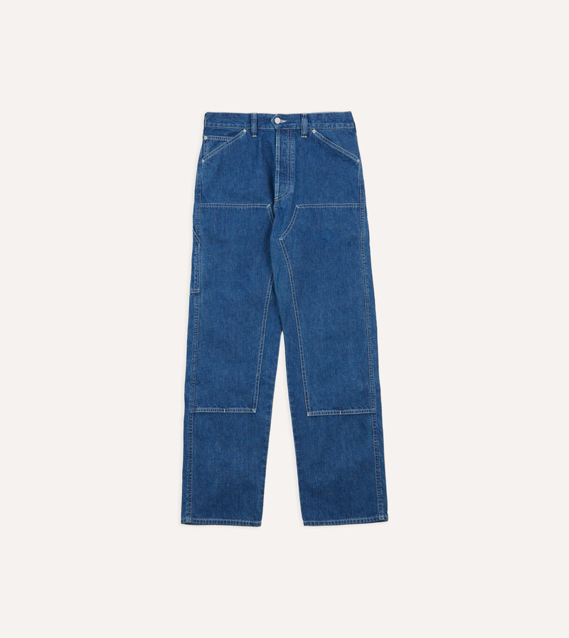 Stone Wash Selvedge Denim Carpenter Pant - 1