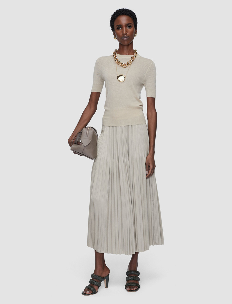 JOSEPH Rabat Pleated Satin Skirt outlook