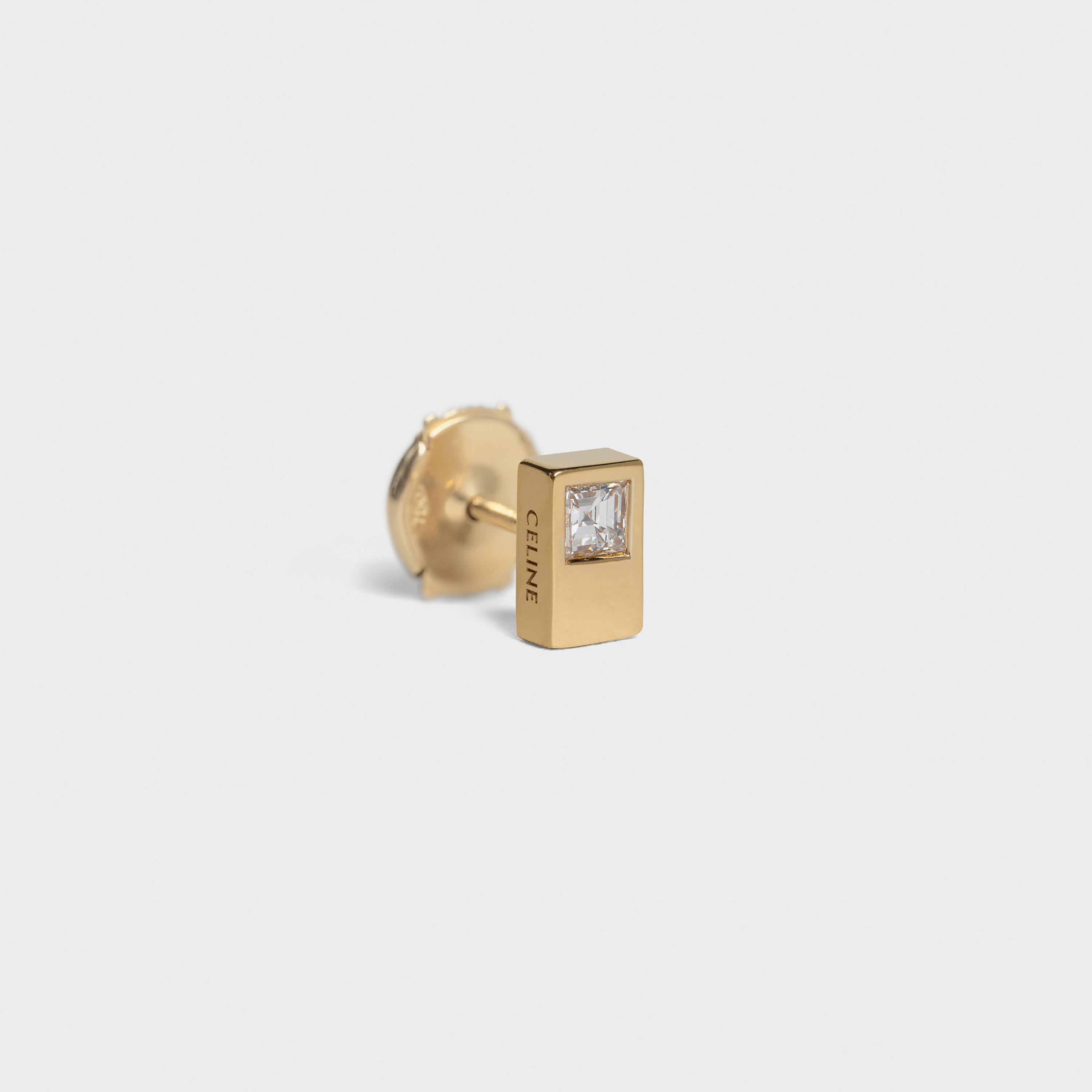 Celine Sentimental Double Square Stud in Yellow Gold and Diamond - 2