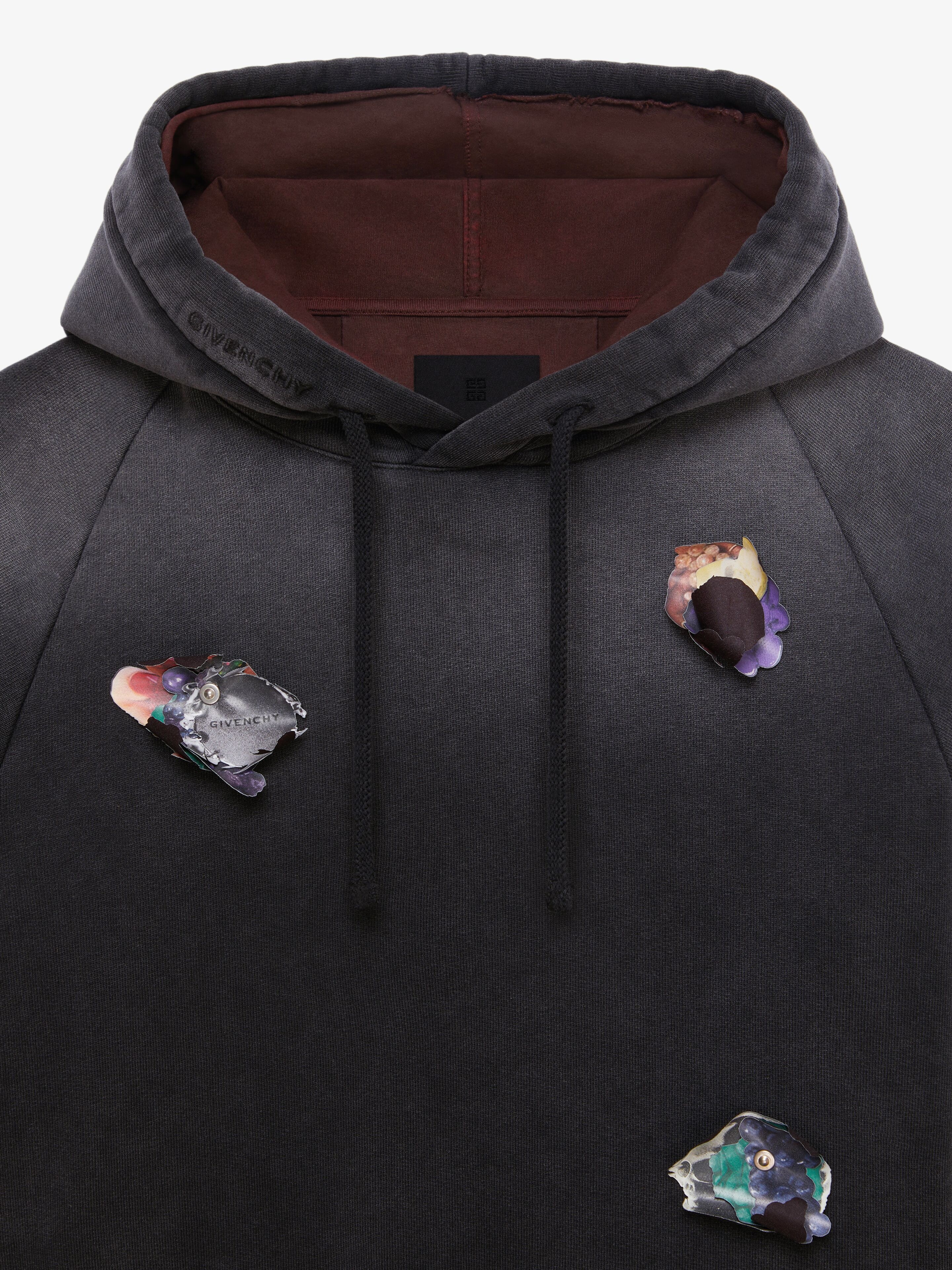 OVERLAPPED HOODIE IN COTTON WITH ORNAMENTS - 6