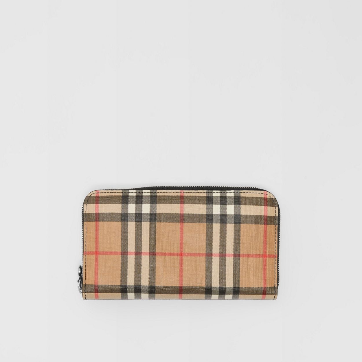 Vintage Check and Leather Ziparound Wallet - 1