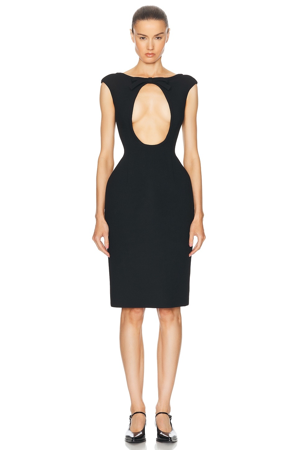 Natte Front Cut Out Midi Dress - 1