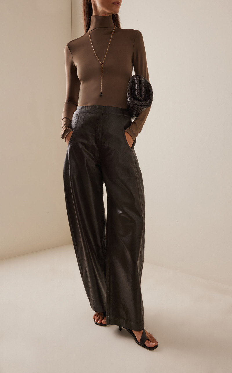 RACHEL COMEY Tany High-Rise Coated Jeans brown outlook