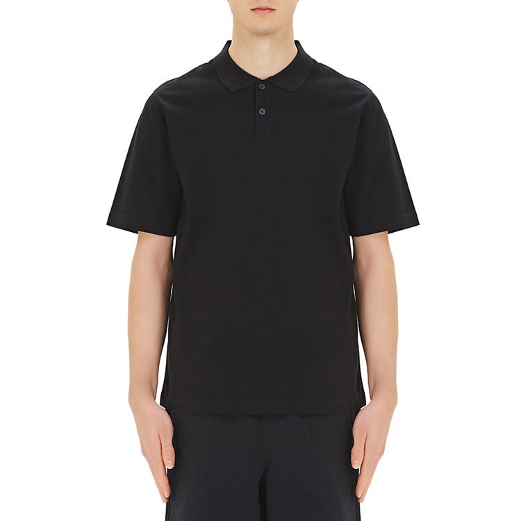 Men's Y-3 Casual Solid Color Cotton Polo Shirt Black FN3355 - 3