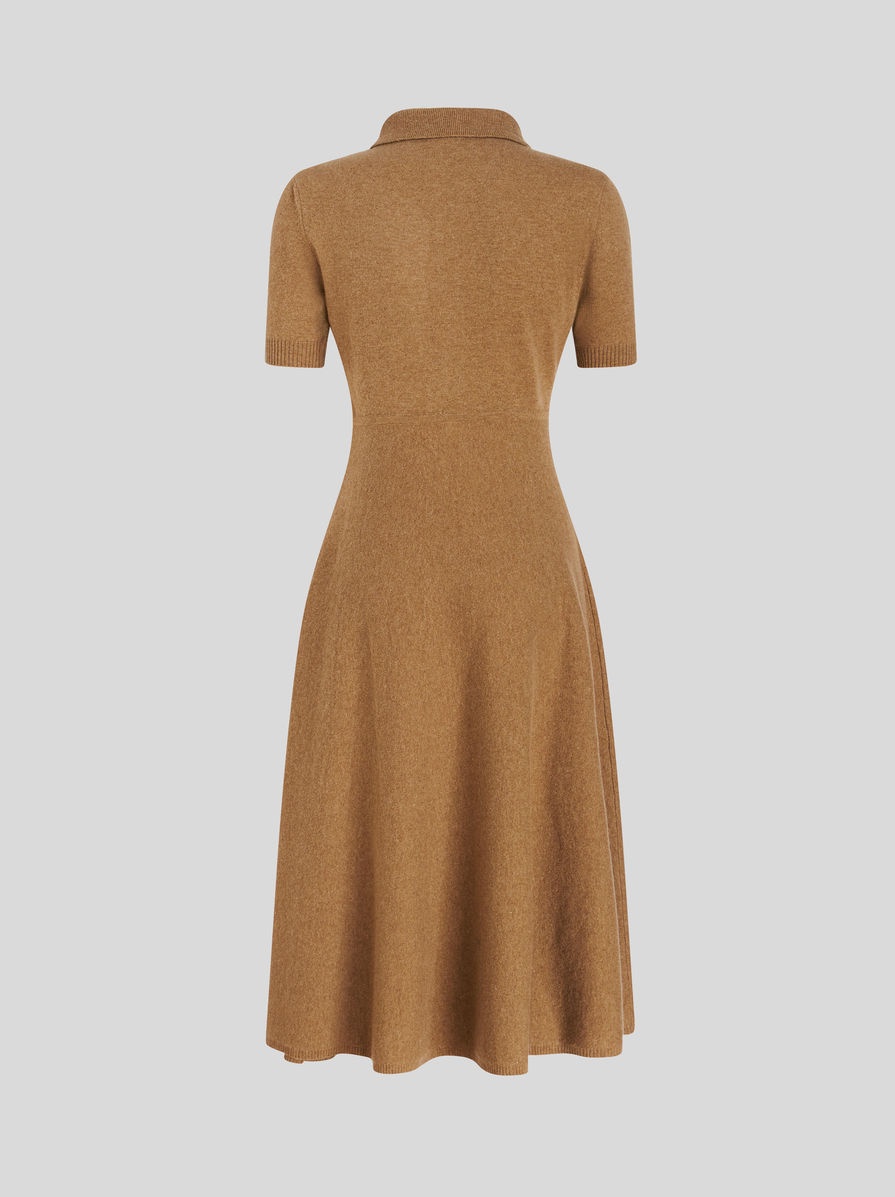 WOOL AND CASHMERE PAISLEY POLO DRESS - 5