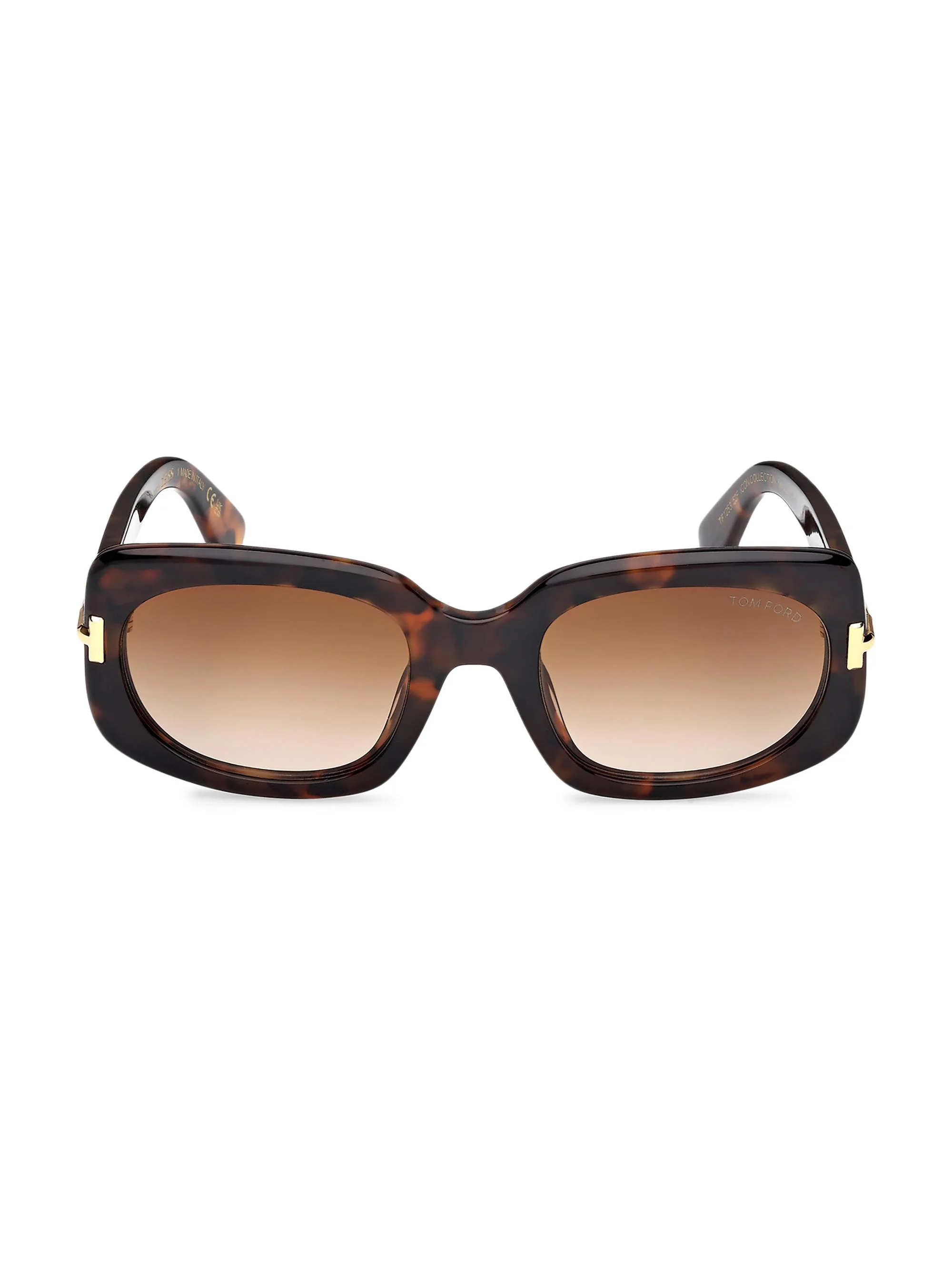 Women's ICON 54MM Rectangle Sunglasses - Dark Havana Brown - 1