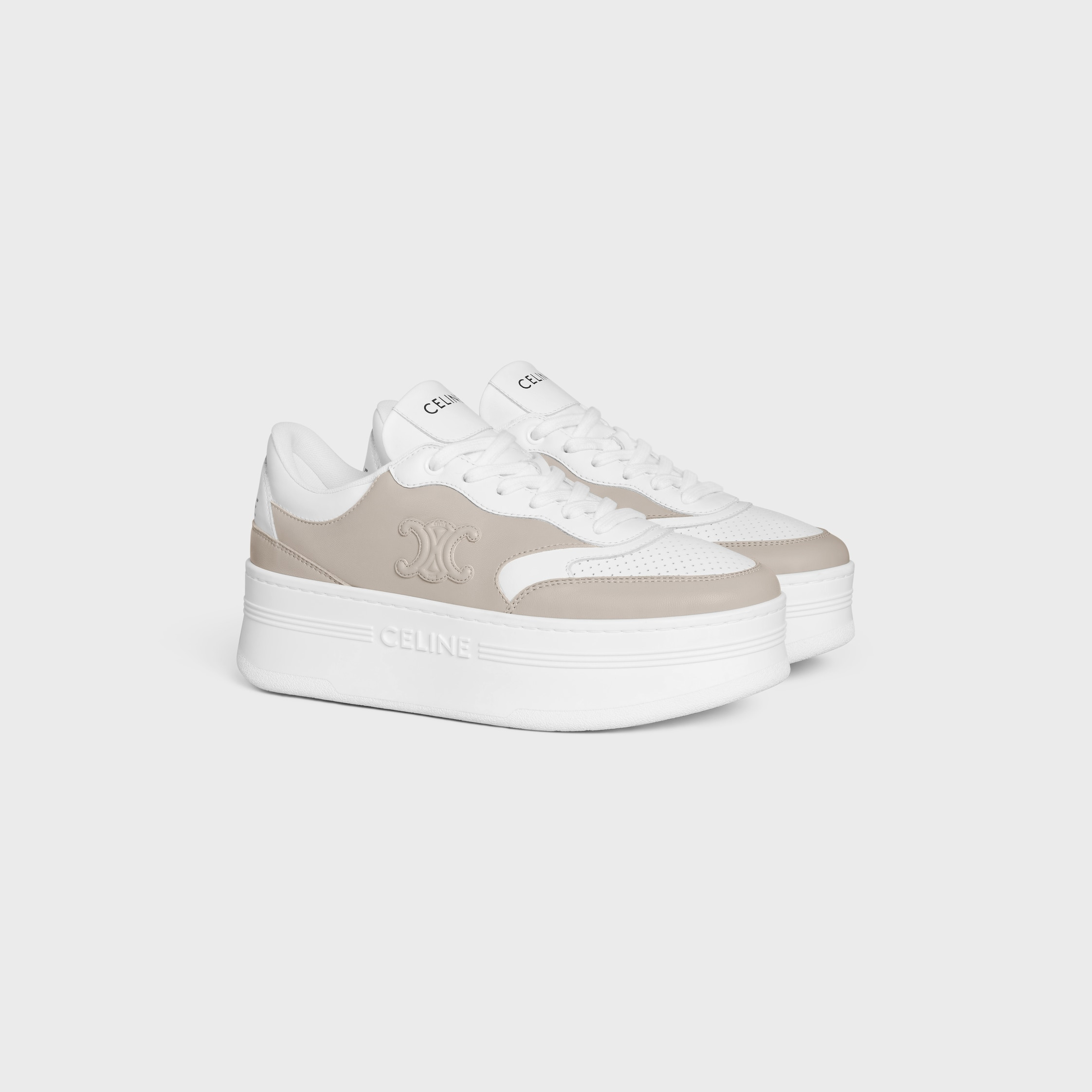 CELINE - BLOCK SNEAKER WITH TRIOMPHE IN CALFSKIN - 2