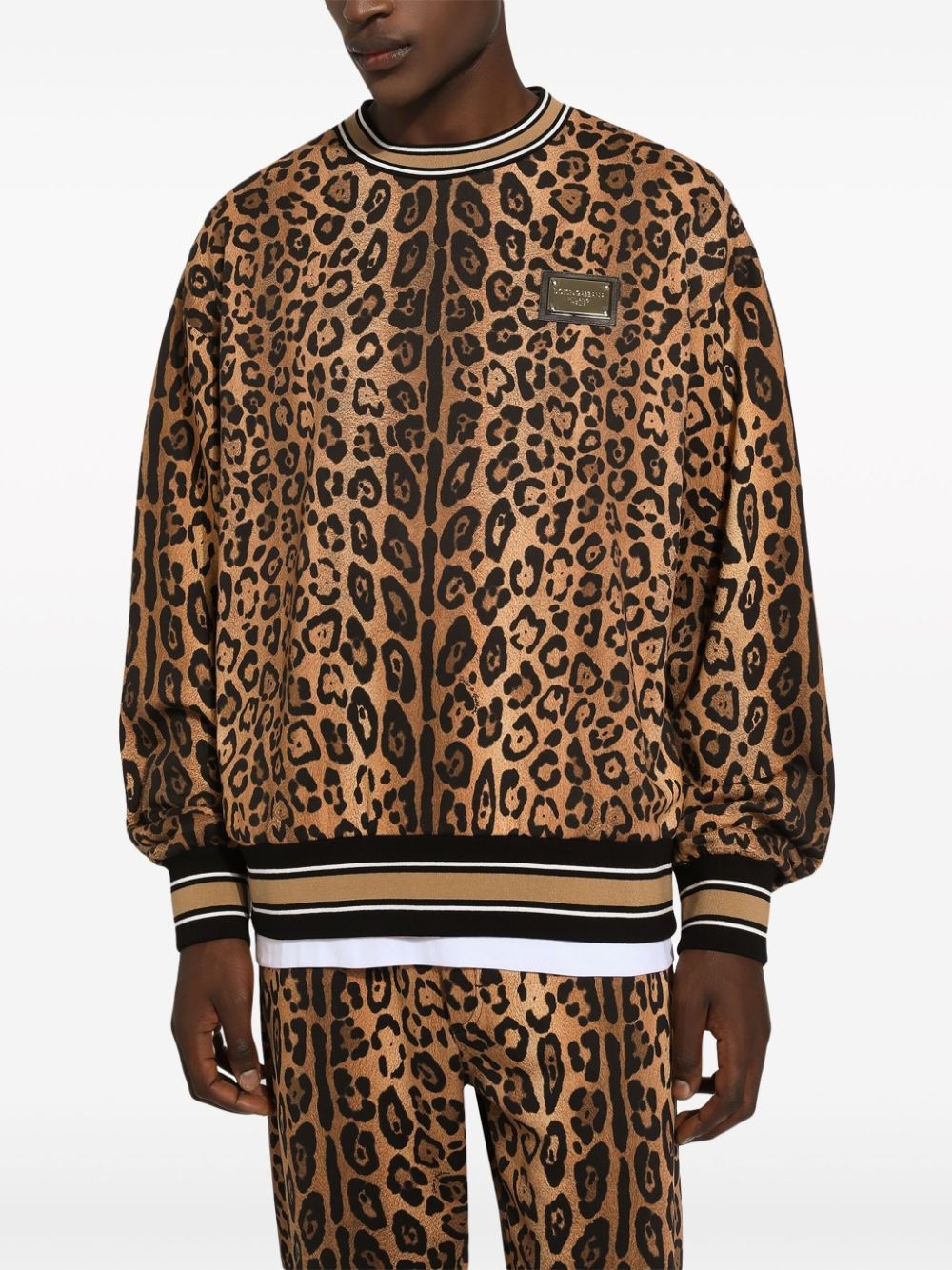 leopard-print cotton sweatshirt - 5
