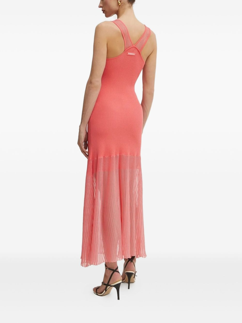 ribbed-pleated midi dress - 2