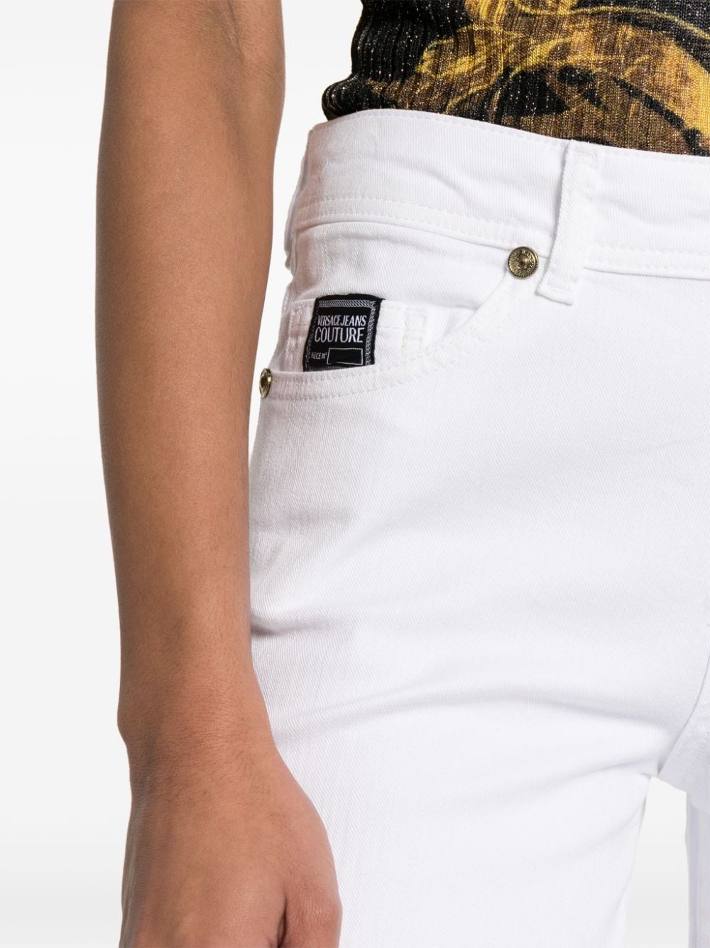 logo-patch wide-leg jeans - 5