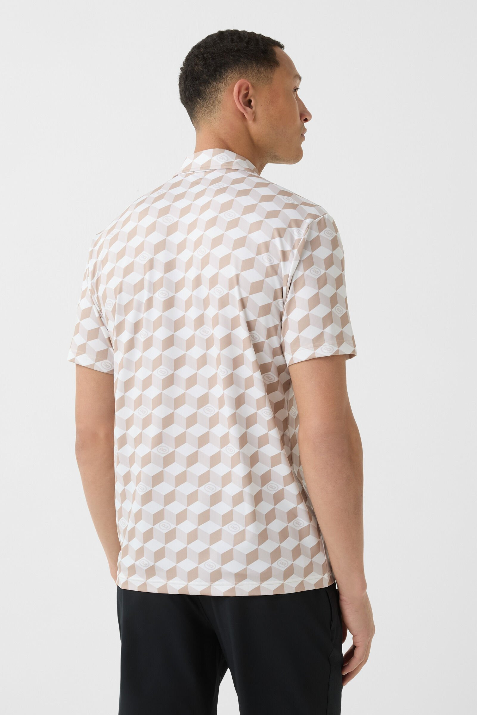 Tamiro functional short-sleeved top in Beige/Off-White - 3