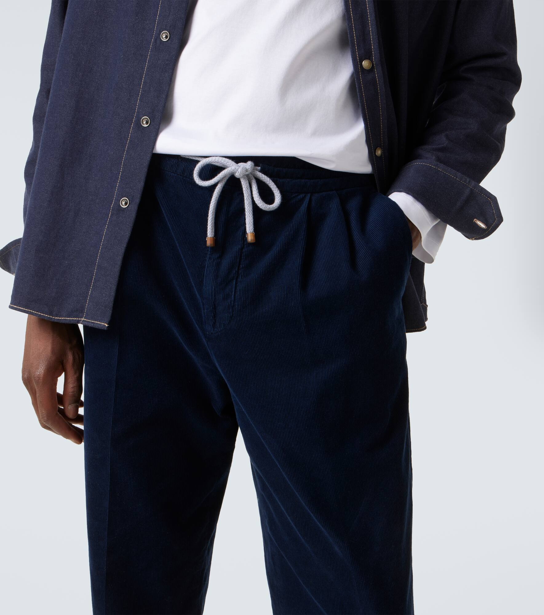 Cotton velvet sweatpants - 5
