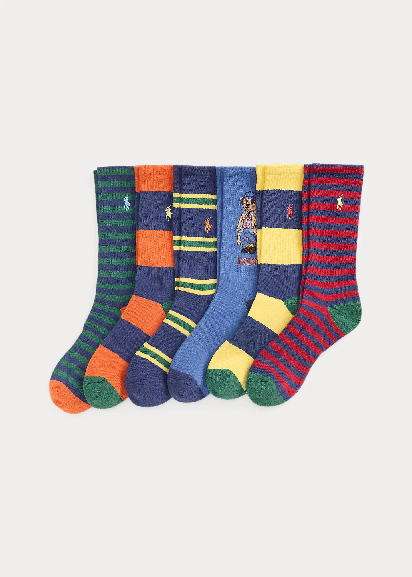 Polo Bear Cotton-Blend Crew Sock 6-Pack - 1