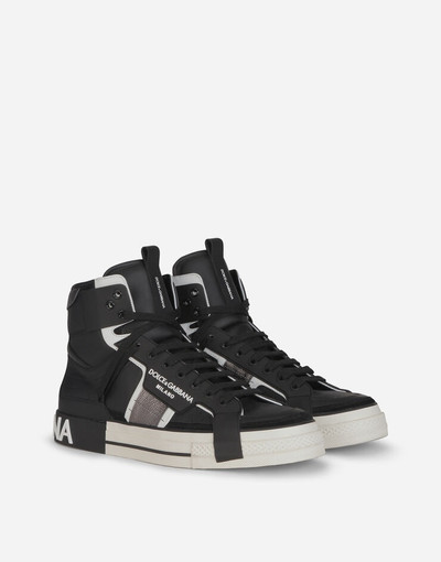 Dolce & Gabbana Calfskin 2.Zero custom high-top sneakers with contrasting details outlook