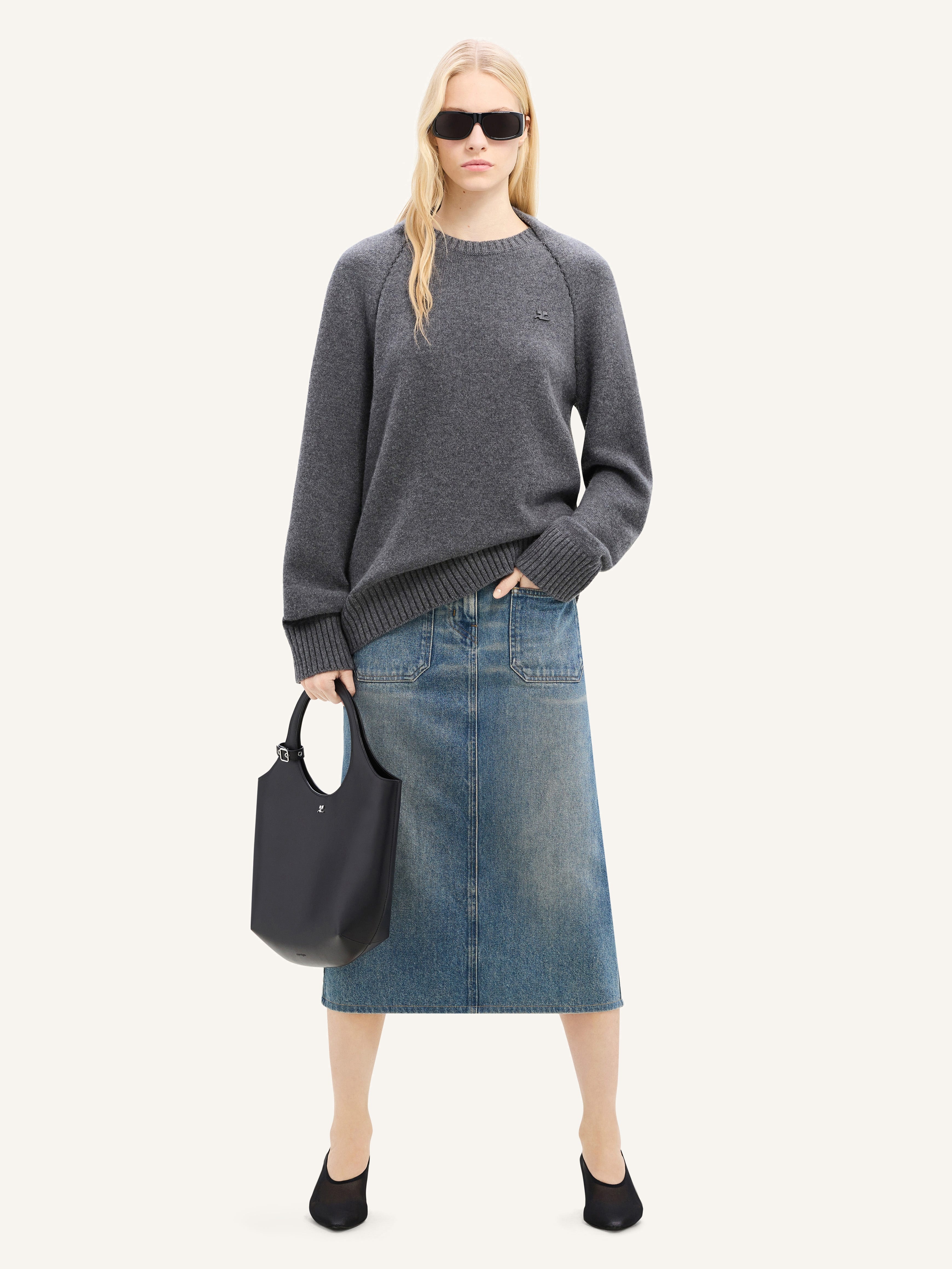 WOOL SWEATER WITH DRAP BEHIND THE BACK - 3