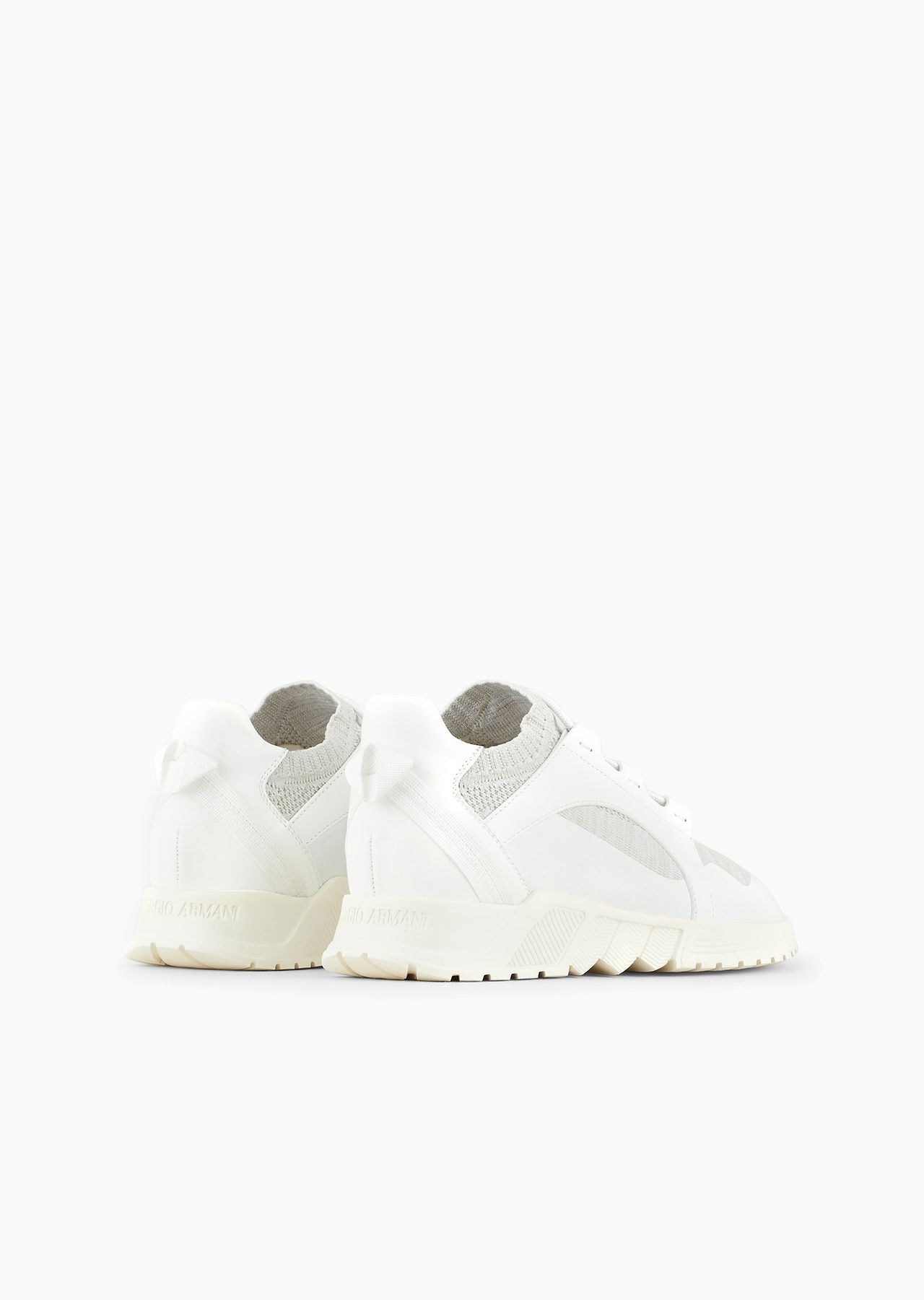 Knit-and-leather sneakers - 3