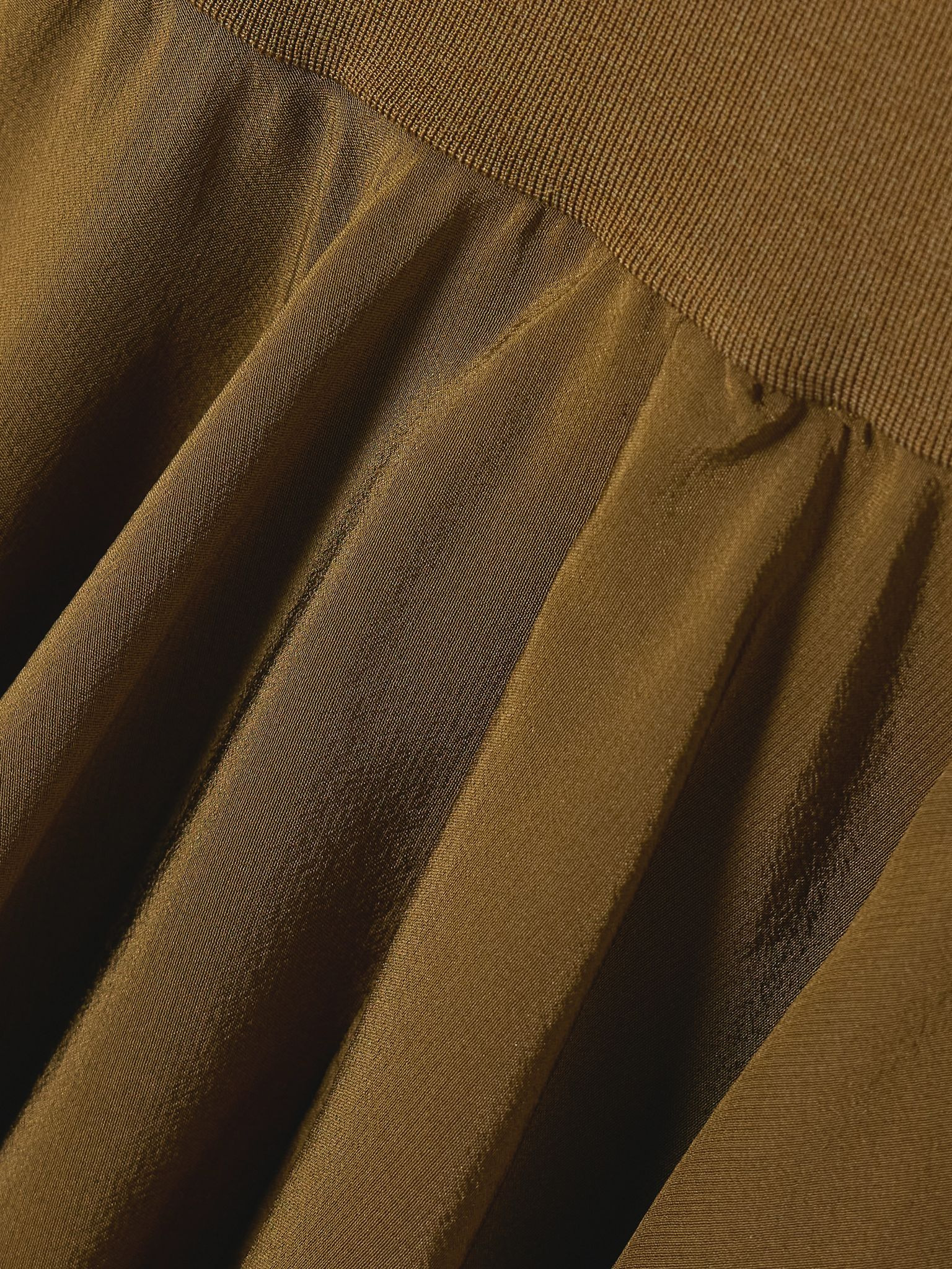 Illi scarf-detailed strapless stretch-knit and silk crepe de chine mini dress Army green - 4