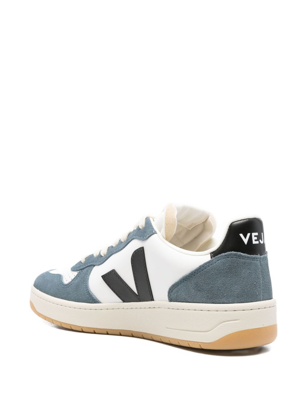logo-patch suede sneakers - 3