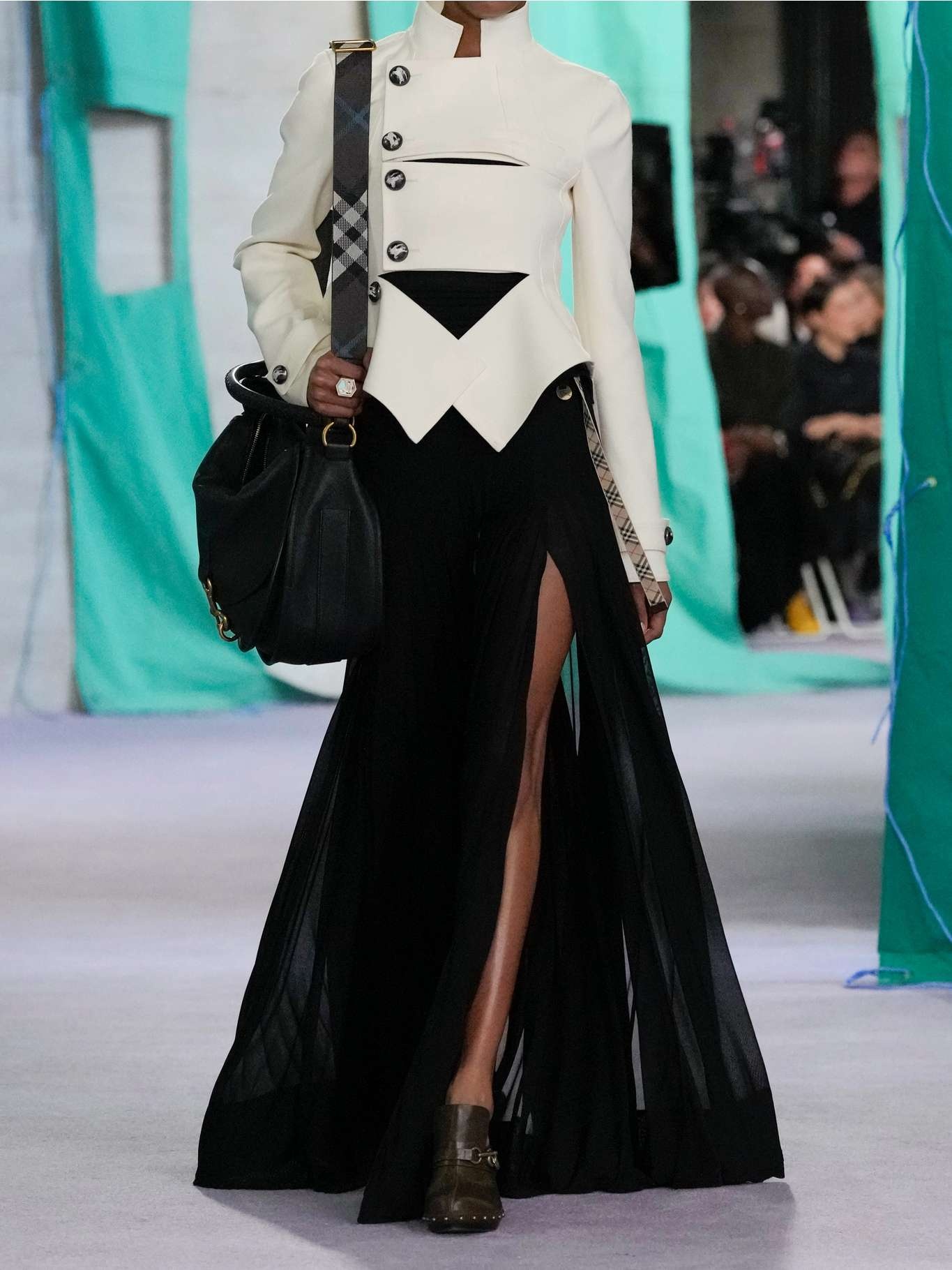 Embellished belted canvas jacket Off-white - 5