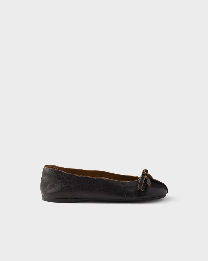 Prada Antiqued leather ballerinas outlook