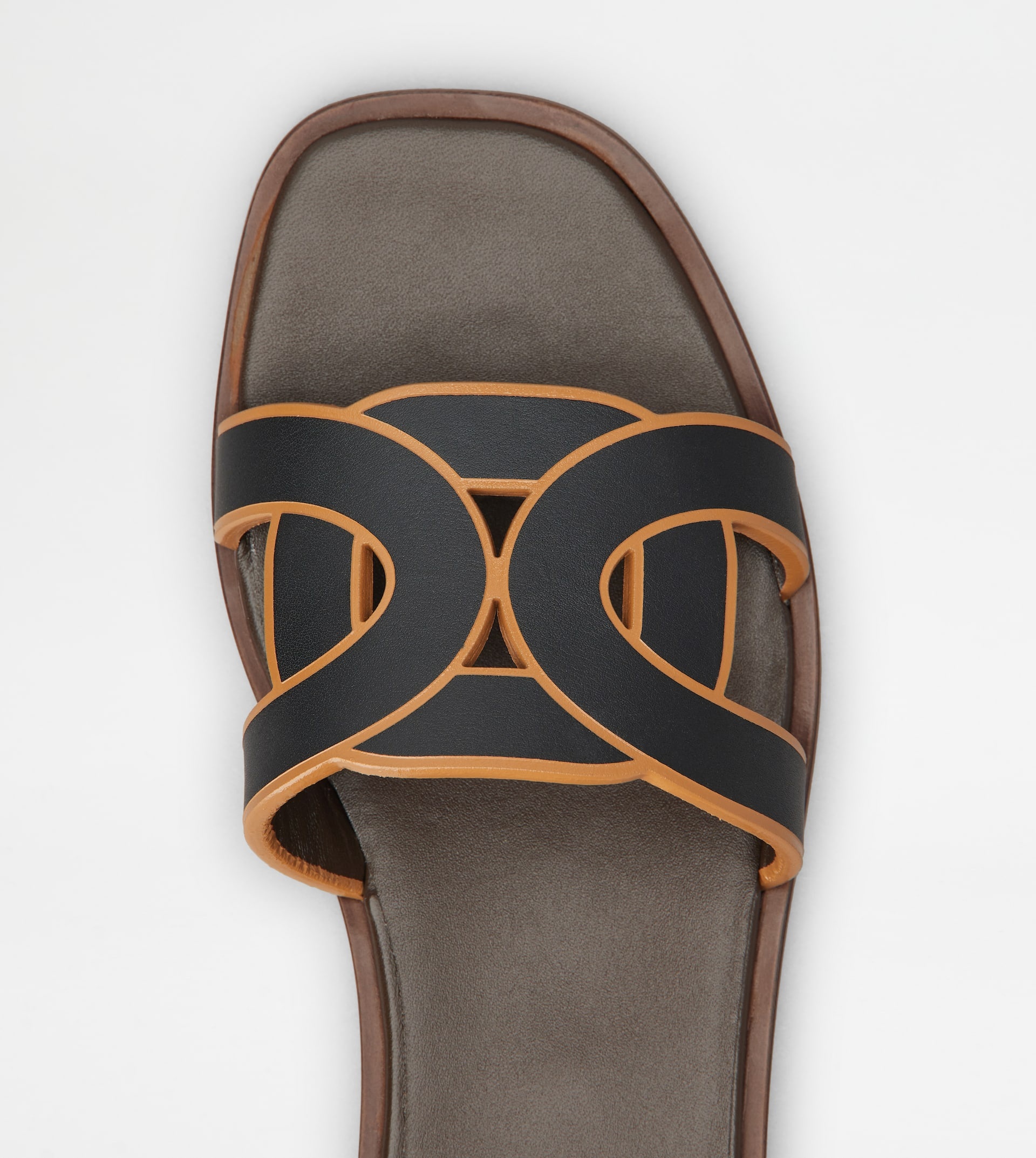 SANDALS IN LEATHER - BROWN, BLACK - 3