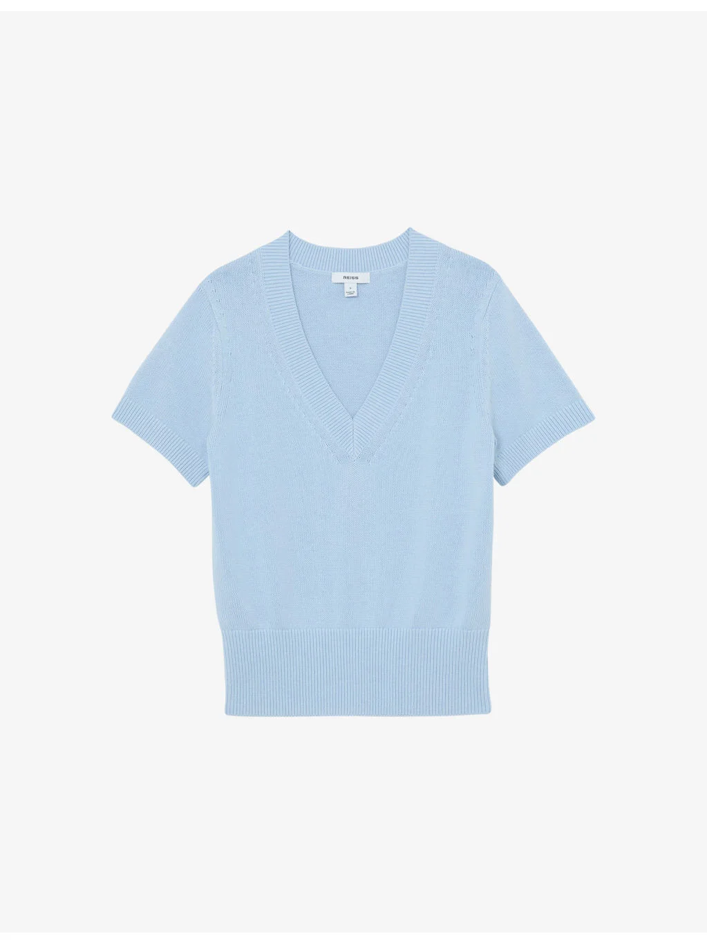 Valerie V-Neck Cotton and Wool-Blend Knitted Top - 1