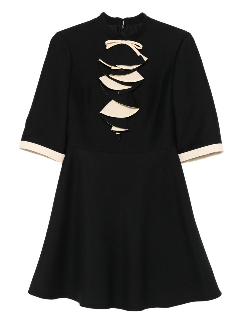 bow-detailed ruffled mini dress 1