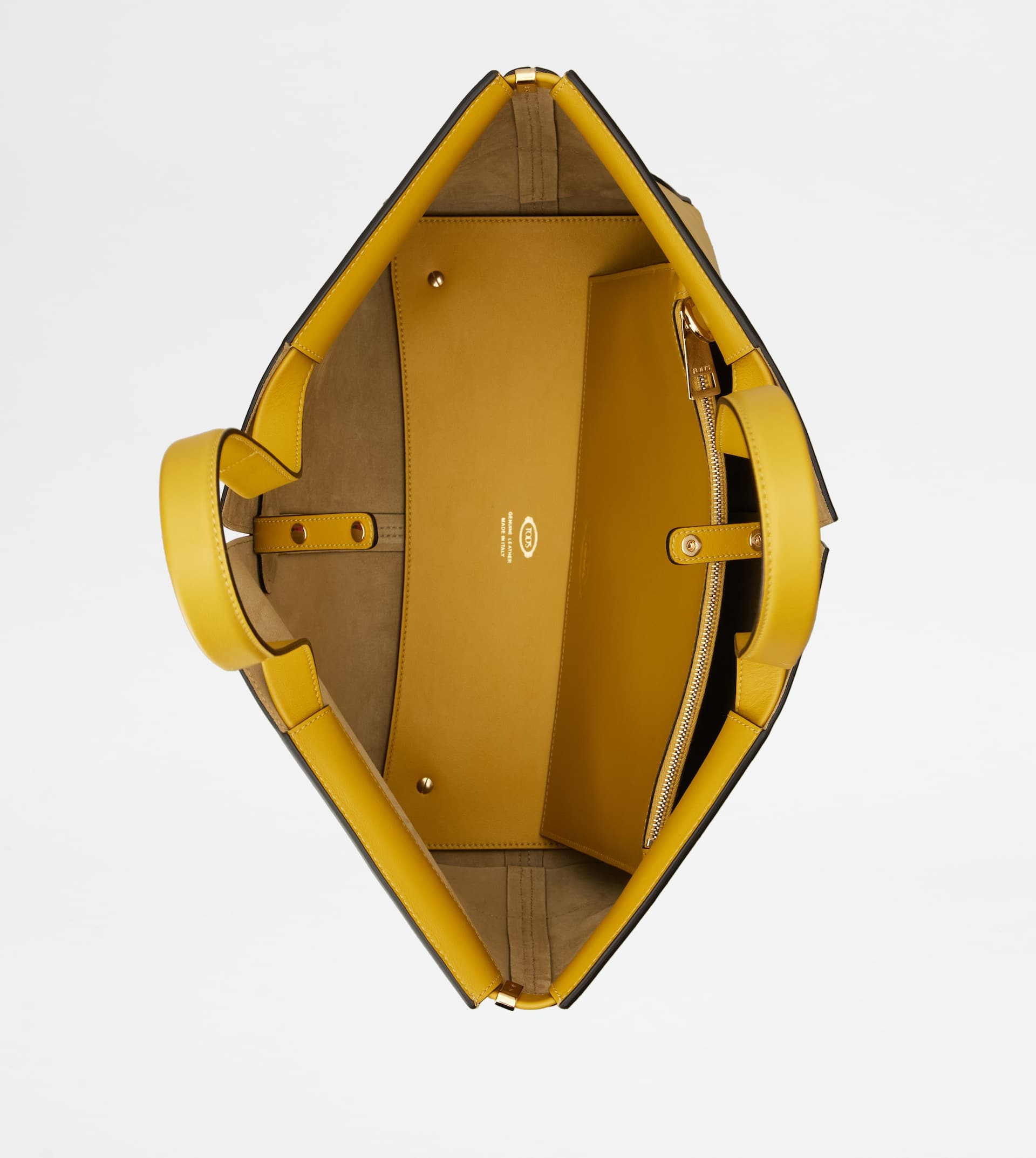 TOD'S DI BAG FOLIO IN LEATHER MEDIUM-SMALL - YELLOW - 5