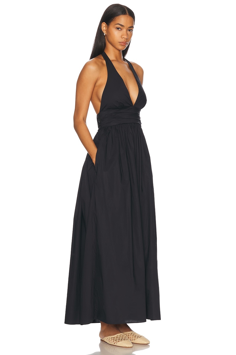 Plunge Halter Dress - 2