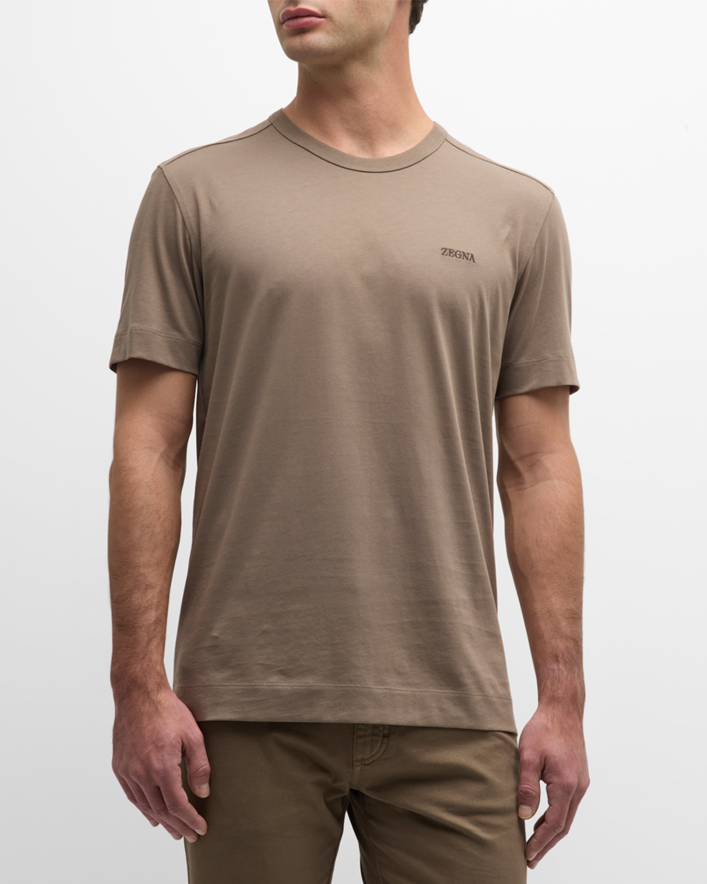 Men's Cotton Embroidered Logo Crewneck T-Shirt - 2