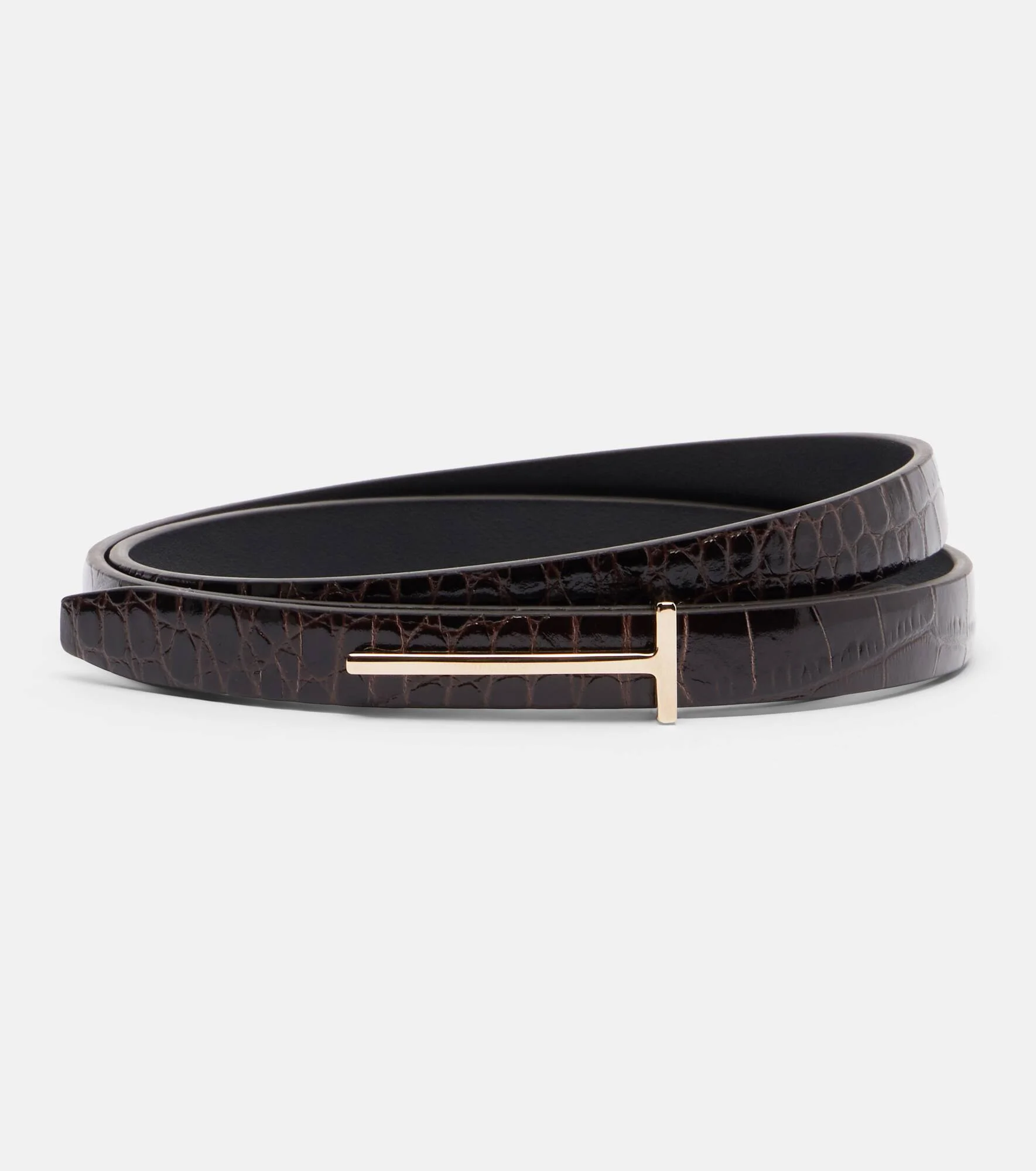 T croc-effect leather belt - 1