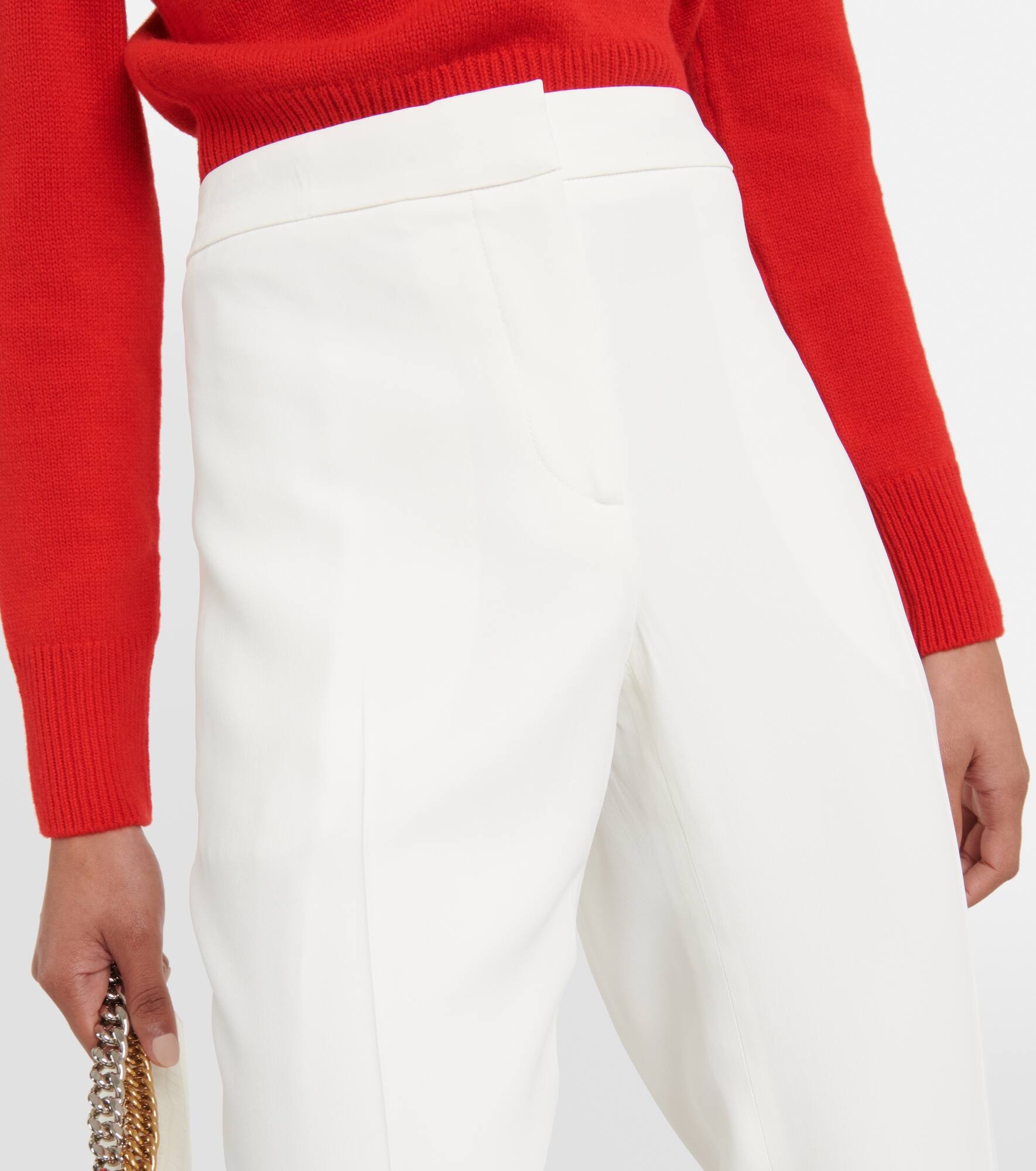 Mid-rise slim crêpe pants - 4