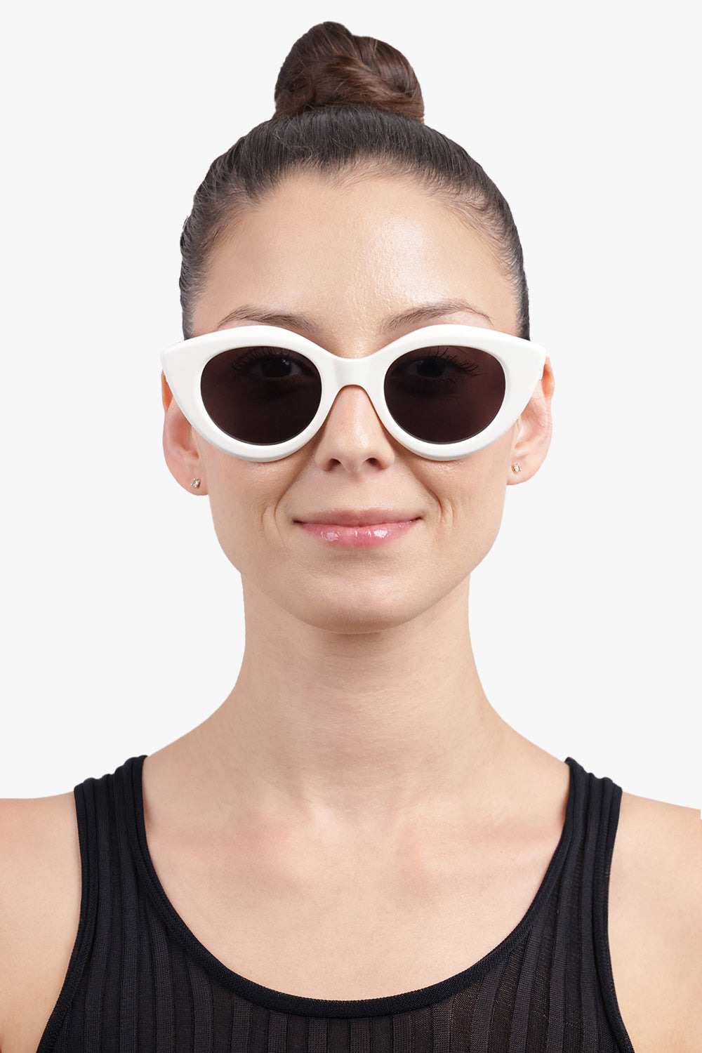 AA0091S ROUND CAT EYE SUNGLASSES | WHITE - 4