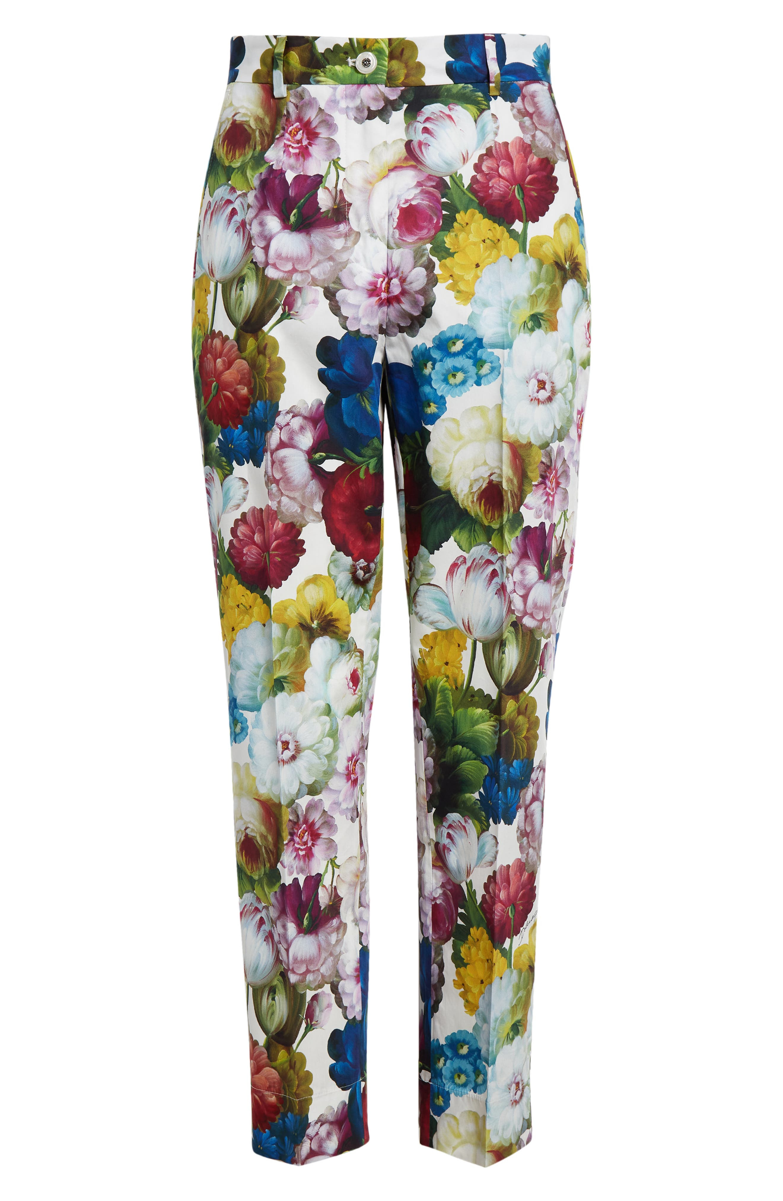 Floral Cotton Poplin Crop Trousers - 6