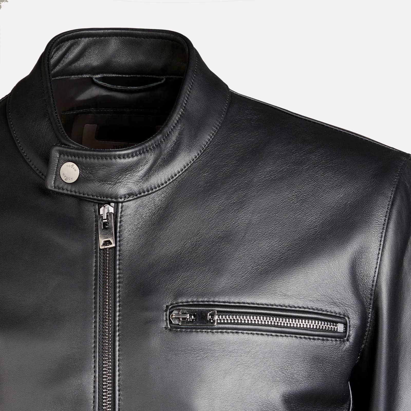 Biker Jacket in Leather Black - 6