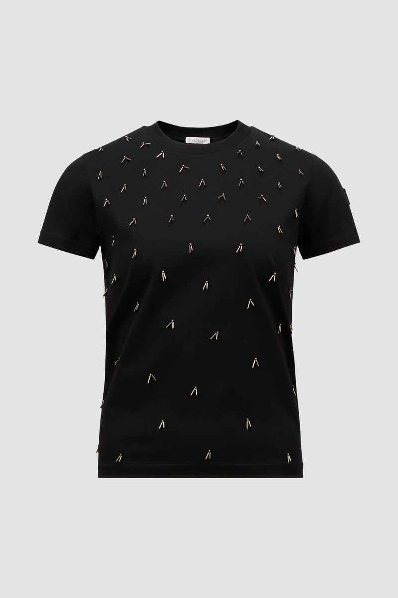 Beaded Cotton T-Shirt 1