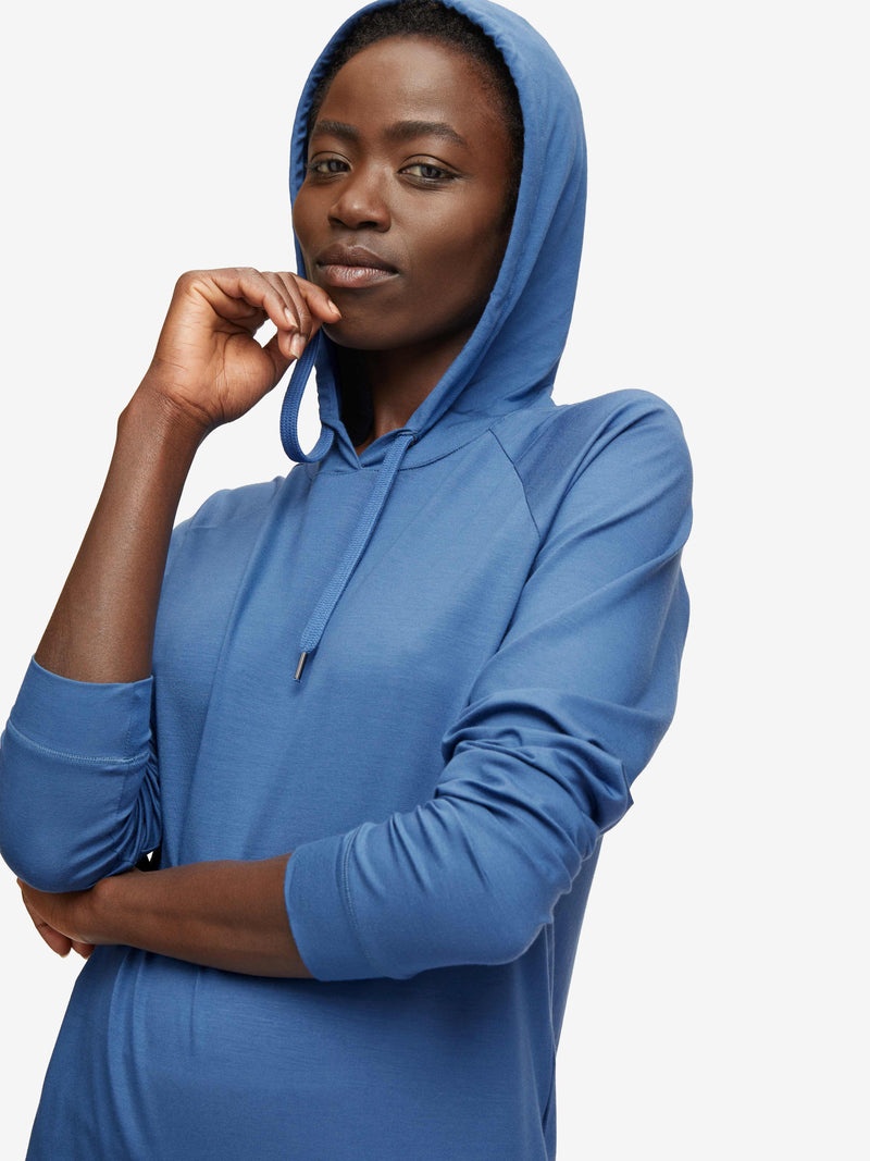 Women's Pullover Hoodie Basel Micro Modal Stretch Storm Blue - 2