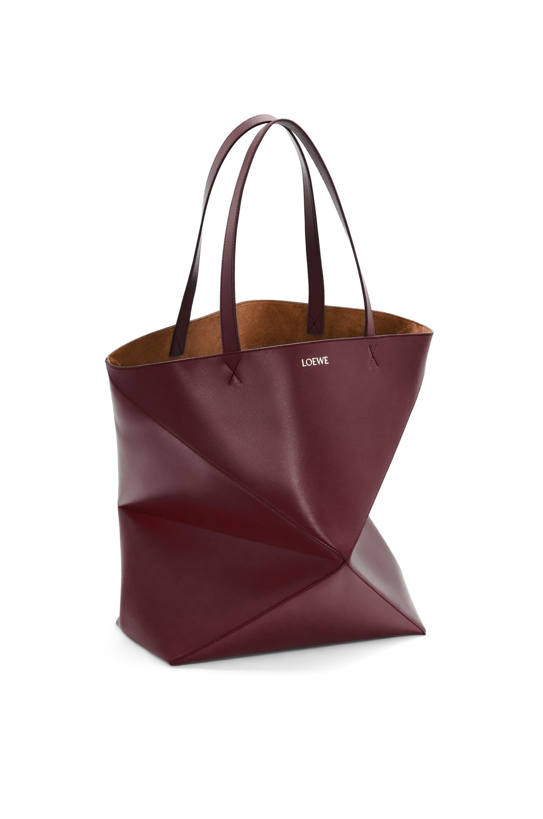 XL Puzzle Fold Tote in shiny calfskin - 4