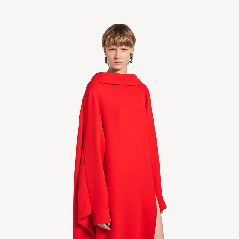 Women's Draped Dress in Sunset Red 5