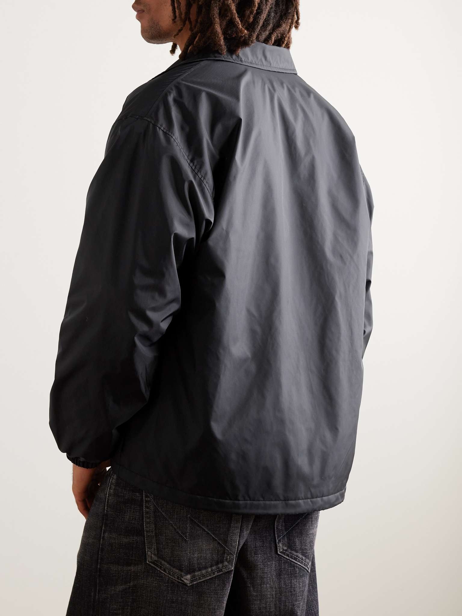 Logo-Print Fleece-Lined Nylon Jacket - 4