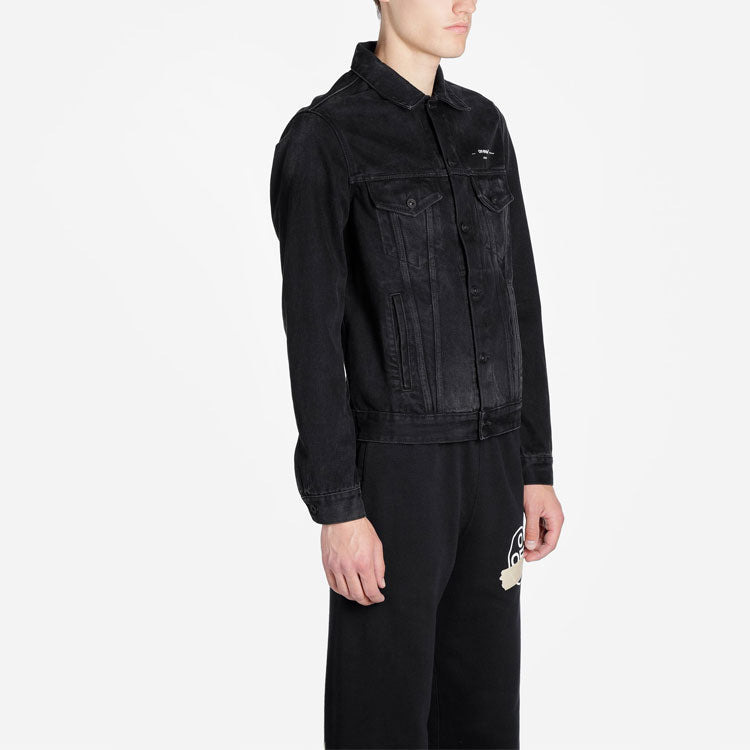 Off-White Bronzing Rubber Strap Arrow Classic Denim Logo Jacket OMYE005R20E540021048 - 5