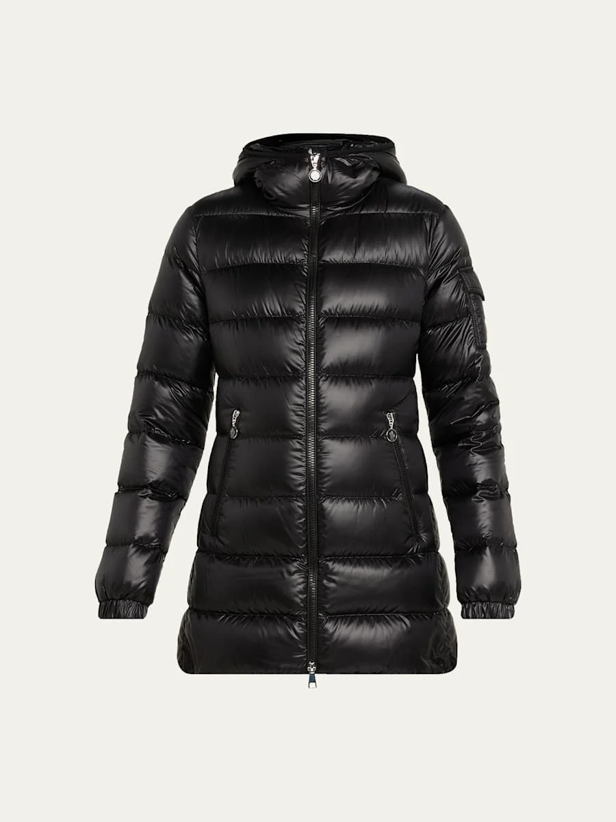 Glements Hooded Mid-Length Down Jacket - 1